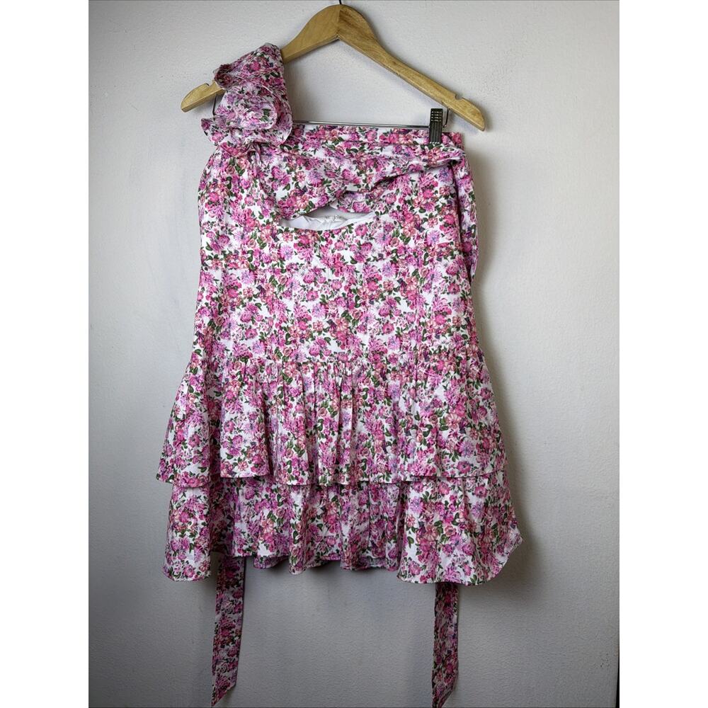 Hello Molly ruffled out pink mini dress XL women 10 victorian romantic sexy NWT - Picture 5 of 16